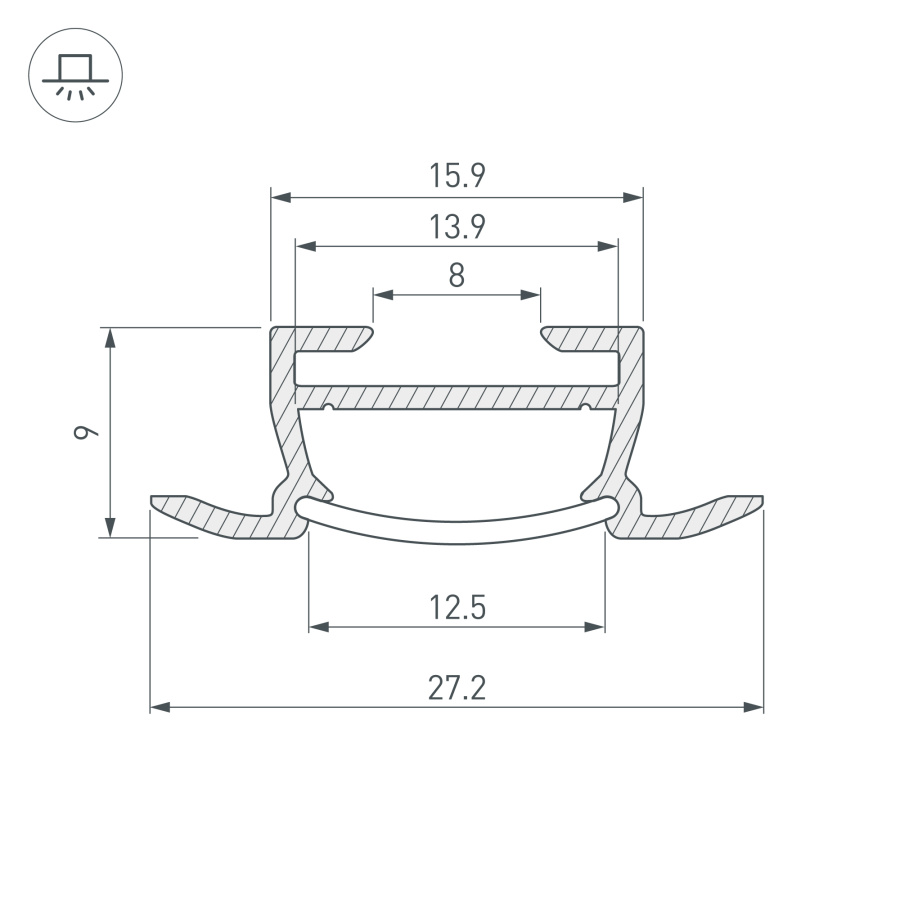 Профиль TK-F-2000 (CT) ANOD (Arlight, Алюминий)