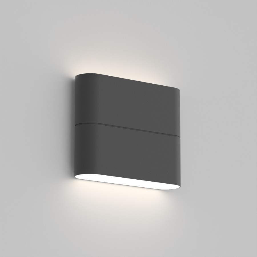 Светильник SP-WALL-FLAT-S110x90-2x3W Warm3000 (GR, 120 deg, 230V) (Arlight, IP54 Металл, 3 года)