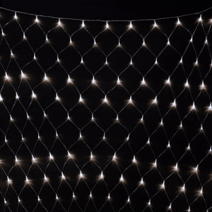 Светодиодная Сеть 2 x 2 м Белая с Контроллером 220В, 256 LED, Провод Прозрачный ПВХ, IP54