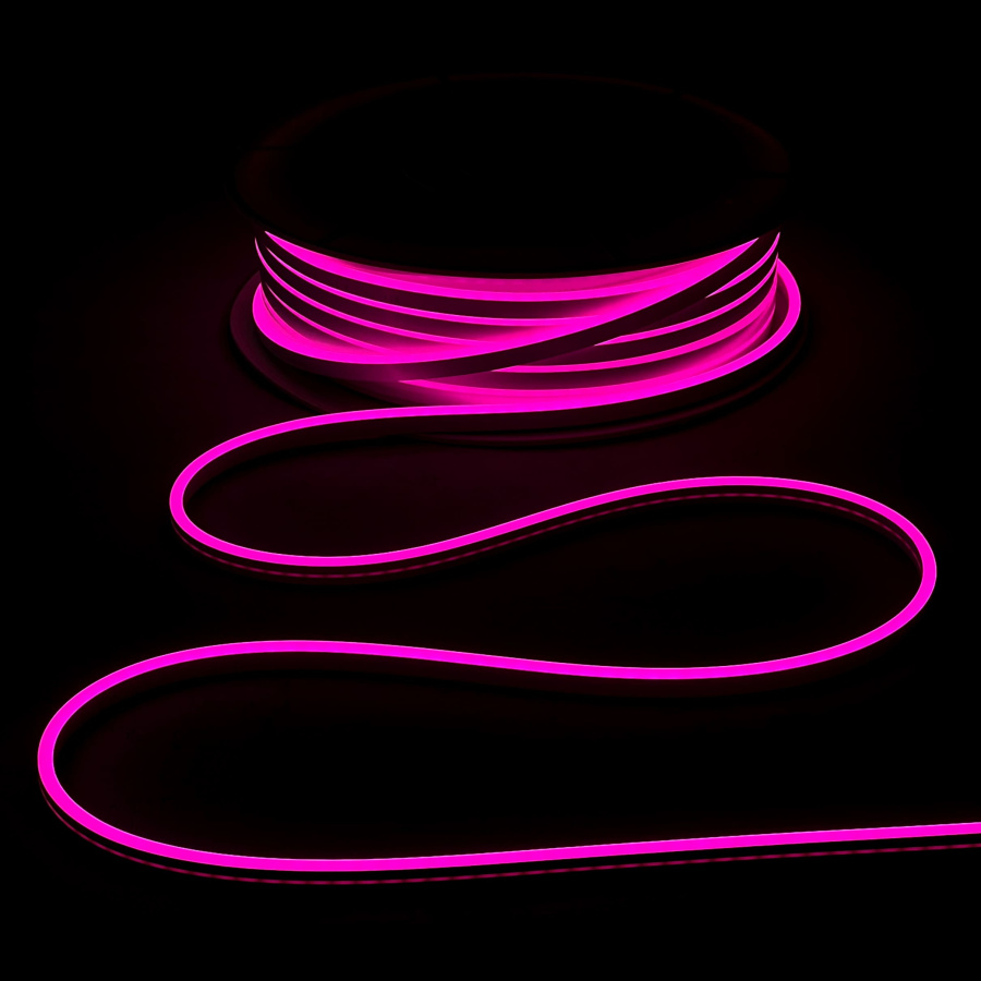 Односторонний Гибкий Неон 8х16мм Розовый 12В, IP65