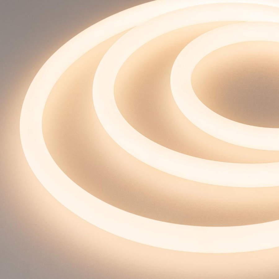Лента герметичная MOONLIGHT-SIDE-A336-D25mm 24V Warm3000 360deg (14.4 W/m, IP65, 2835, 5m, wire x2) (Arlight, Вывод боковой, 3 года)