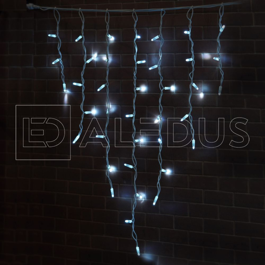 Бахрома (Айсикл) ALEDUS, 220 В, 3x0.9 м, белый провод, резина, белый, без мерцания