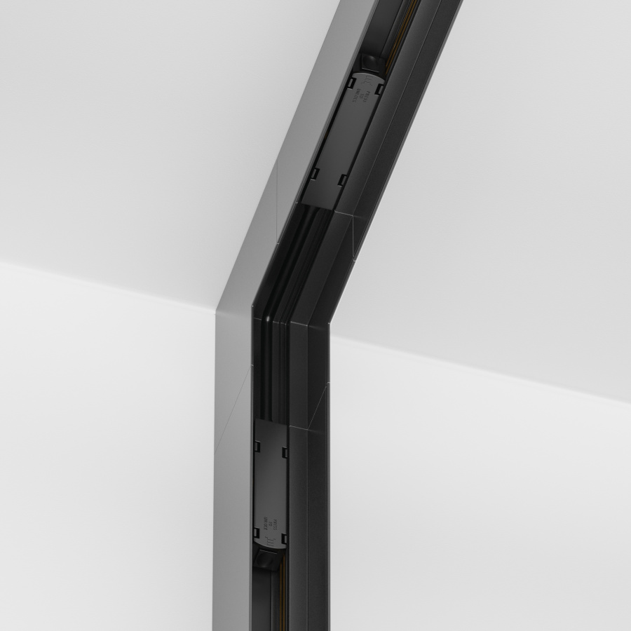 Угловой коннектор внутренний S35 накладной черный для накладной трековой системы Technical TRA004ICL-21B