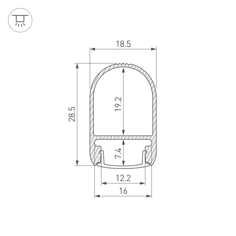 Профиль WARDROBE-1930-2000 ANOD BLACK (Arlight, Алюминий)