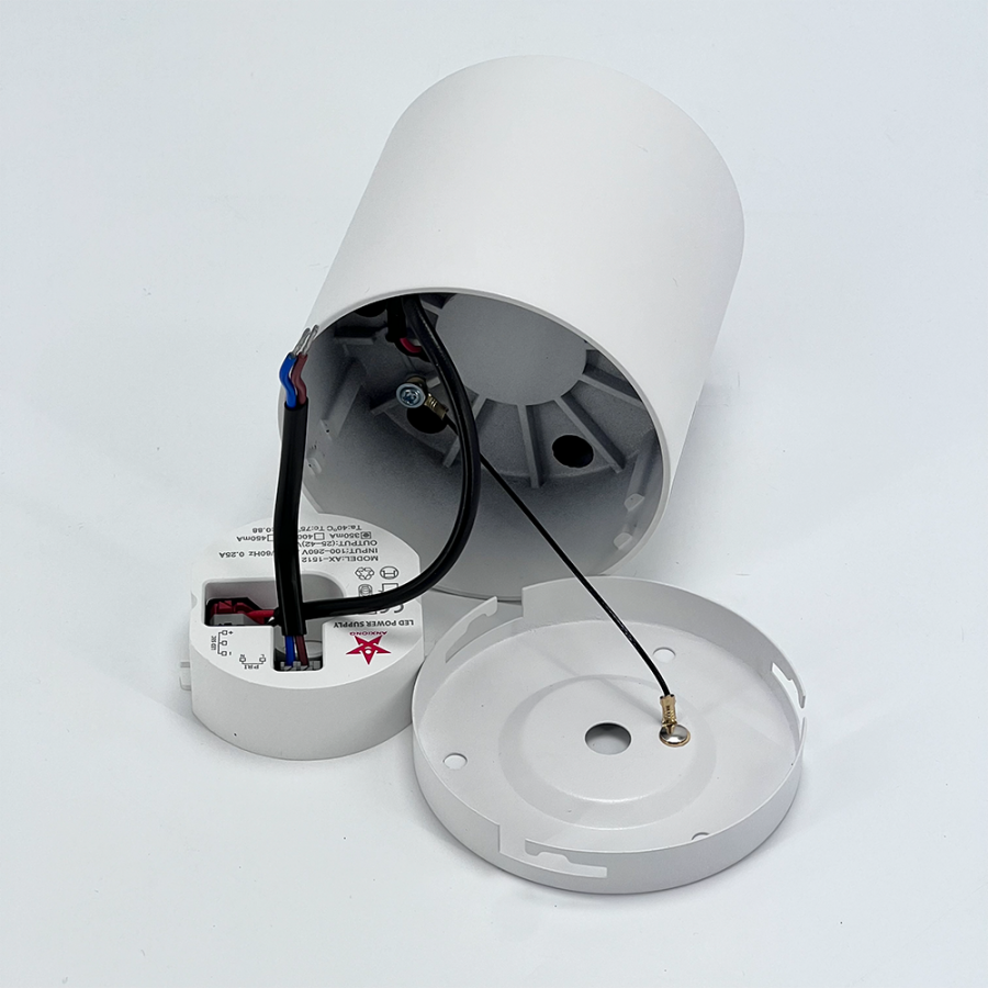 Накладной плоско/поворотный LED светильник, WC1415 15W 4000K бело-черный