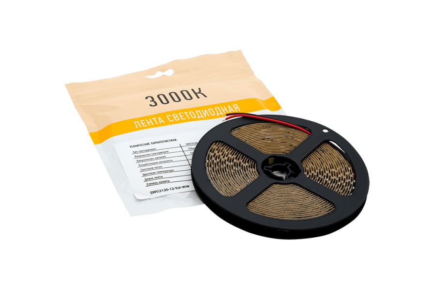 Лента светодиодная SWG SWG3120, 12В, IP20, теплый белый