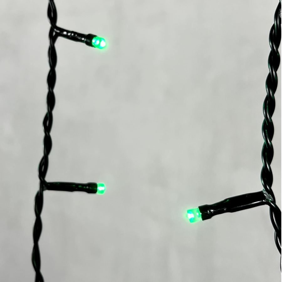 Гирлянда Бахрома 4,9 x 0,5 м Зеленая 220В, 240 LED, Провод Черный ПВХ, IP54