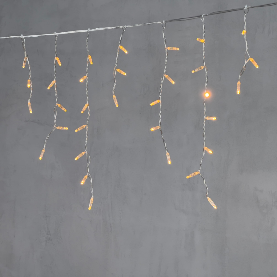 Гирлянда Бахрома с Колпачком 3,1 x 0,5 м Экстра Тепло-Белая 220В, 120 LED, Провод Прозрачный ПВХ, IP65