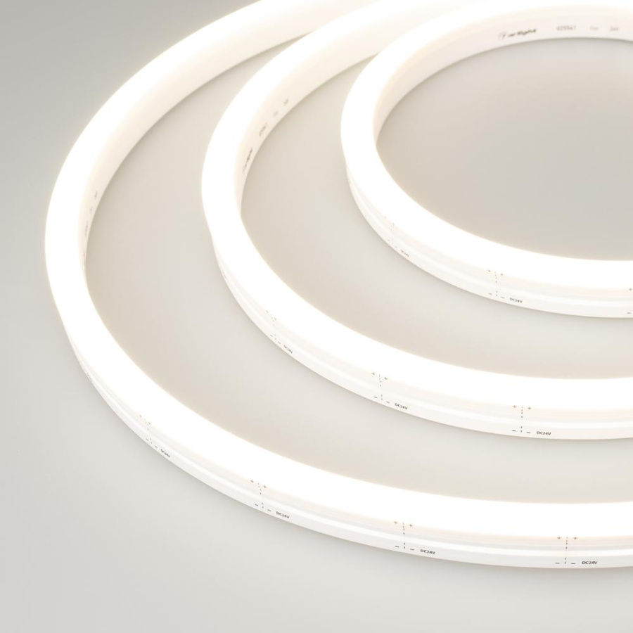 Лента герметичная MOONLIGHT-SIDE-A140-12x17mm 24V Day4000 (9.6 W/m, IP67, 5m, wire x2) (Arlight, Вывод боковой, 3 года)