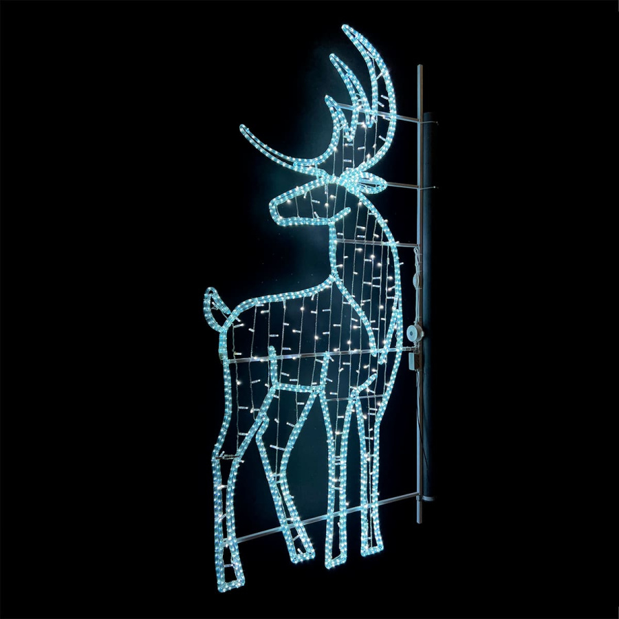 Светодиодная консоль «Олень в Фас» 100 х 250 см, Белая, 220В
