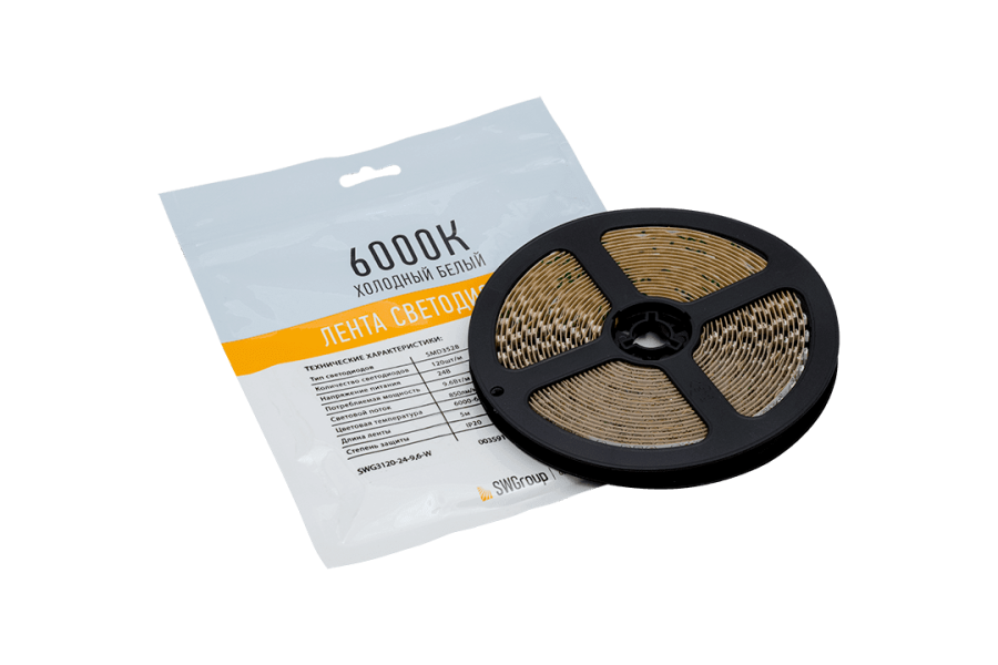 Лента светодиодная SWG SWG3120, IP20, холодный белый