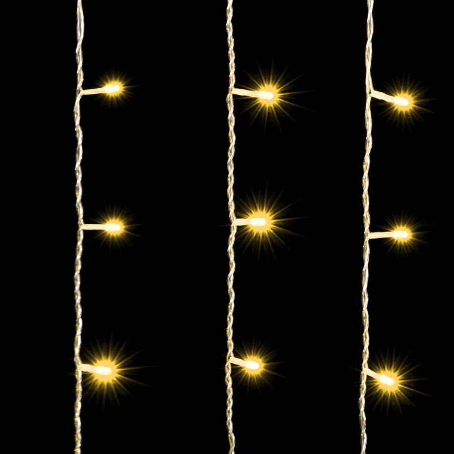 Гирлянда Занавес 2 x 3 м Тепло-Белый 220В, 600 LED, Провод Прозрачный ПВХ, IP54