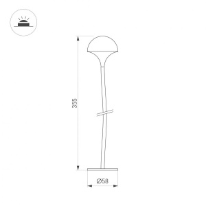 Светильник KT-MUCENA-BOLL-A-H350-1W Warm3000 (WH, 85 deg, 24V) (Arlight, IP65 Металл, 3 года)
