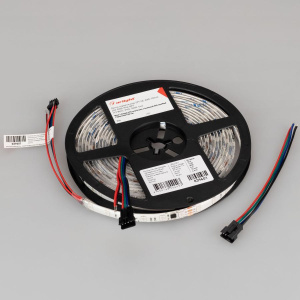 Лента герметичная SPI-SE-B60-10mm 24V RGB-PX6-BPT (12 W/m, IP65, 5060, 5m) (Arlight, бегущий огонь)