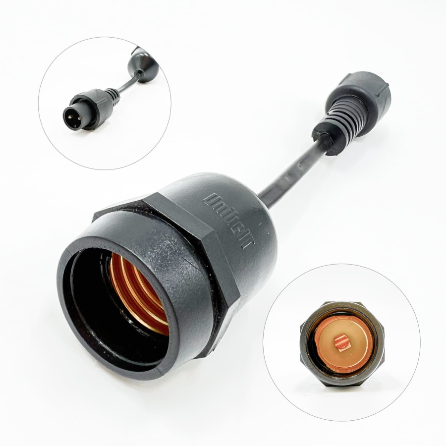 Белт-Лайт UNIBELT 10м, Провод Черный Каучук, Шаг 25 см, 40 Подвесных Патронов, IP65