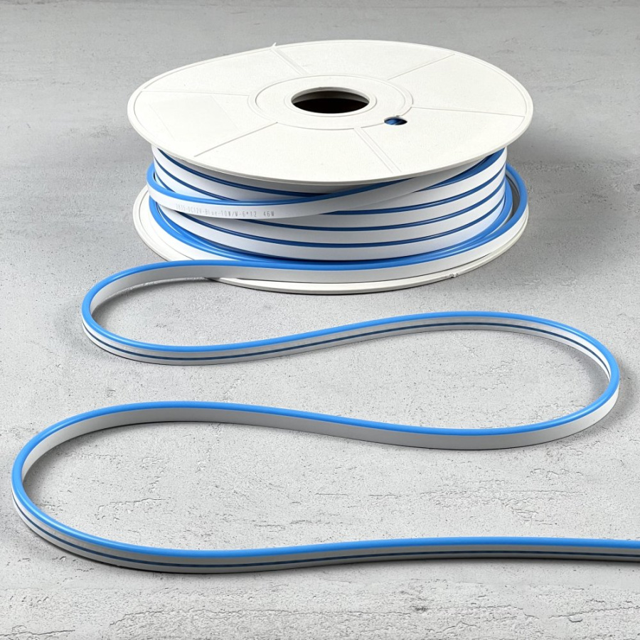 Односторонний Гибкий Неон 8х16мм Синий 12В, IP65