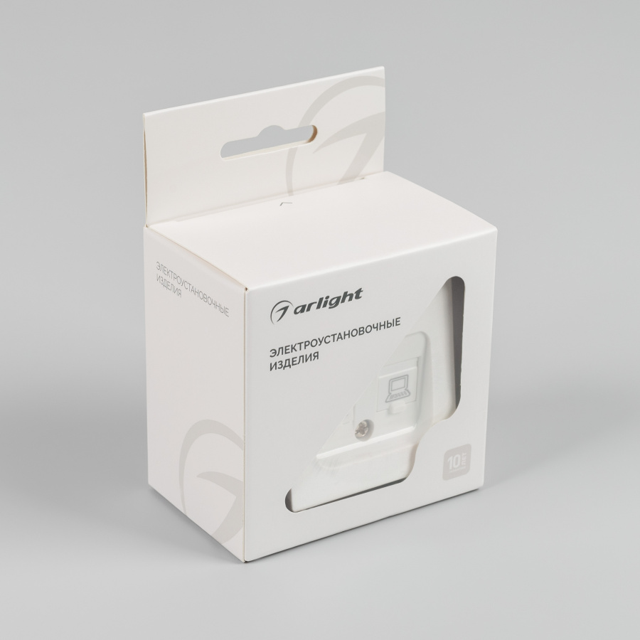 Механизм компьютерной розетки двойной SCT-MPC2-PL-WH-V (RJ-45, CAT6) (Arlight, -)