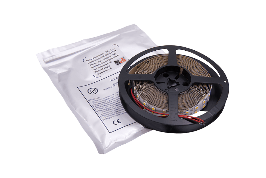 Лента светодиодная SWG SWG5120, 28,8 Вт/м, 24В, IP20, теплый белый