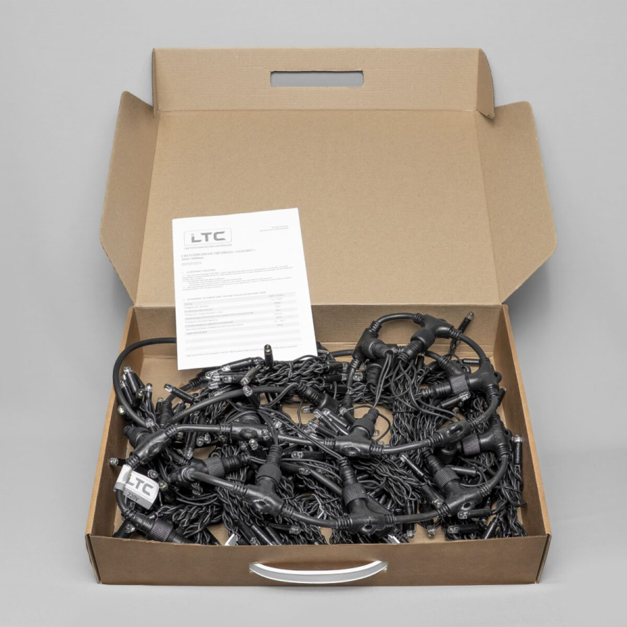 Гирлянда Занавес 2 x 2 м Белый 220В, 400 LED, Провод Черный Каучук 2,3мм, IP65