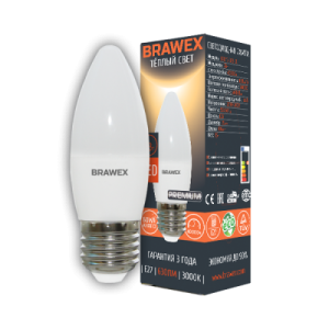 Светодиодная (LED) лампа 7Вт мягкий свет B35 Е27