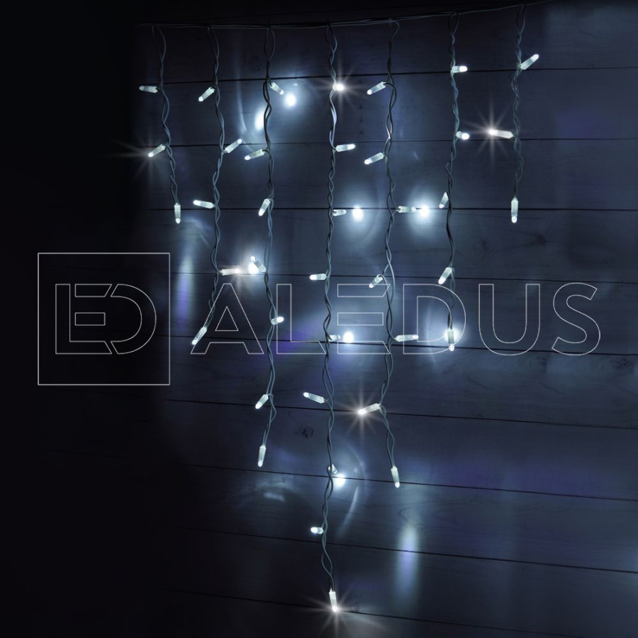 Бахрома (Айсикл) ALEDUS, 220 В, 3x0.9 м, белый провод, резина, белый, с мерцанием