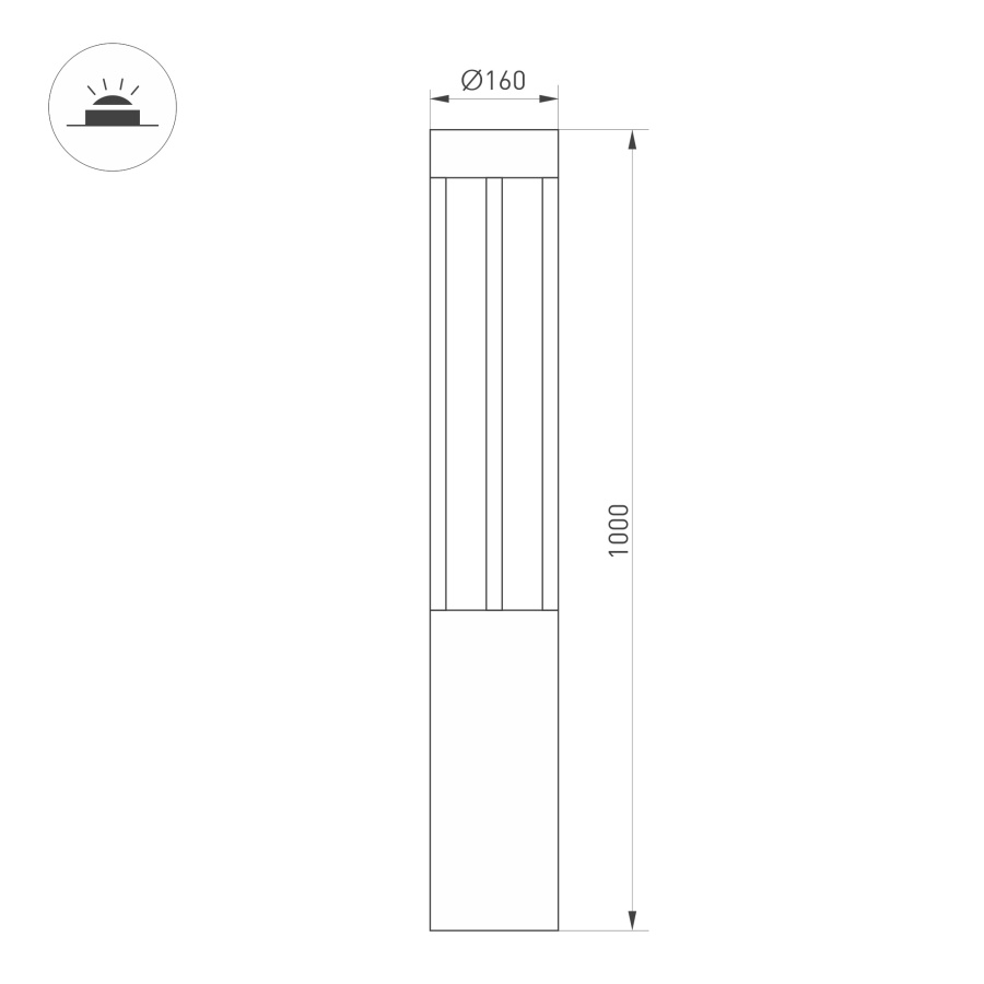 Светильник LGD-CASTELLO-BOLL-H1000-20W Warm3500-MIX (GR, 80 deg, 230V) (Arlight, IP65 Металл, 5 лет)