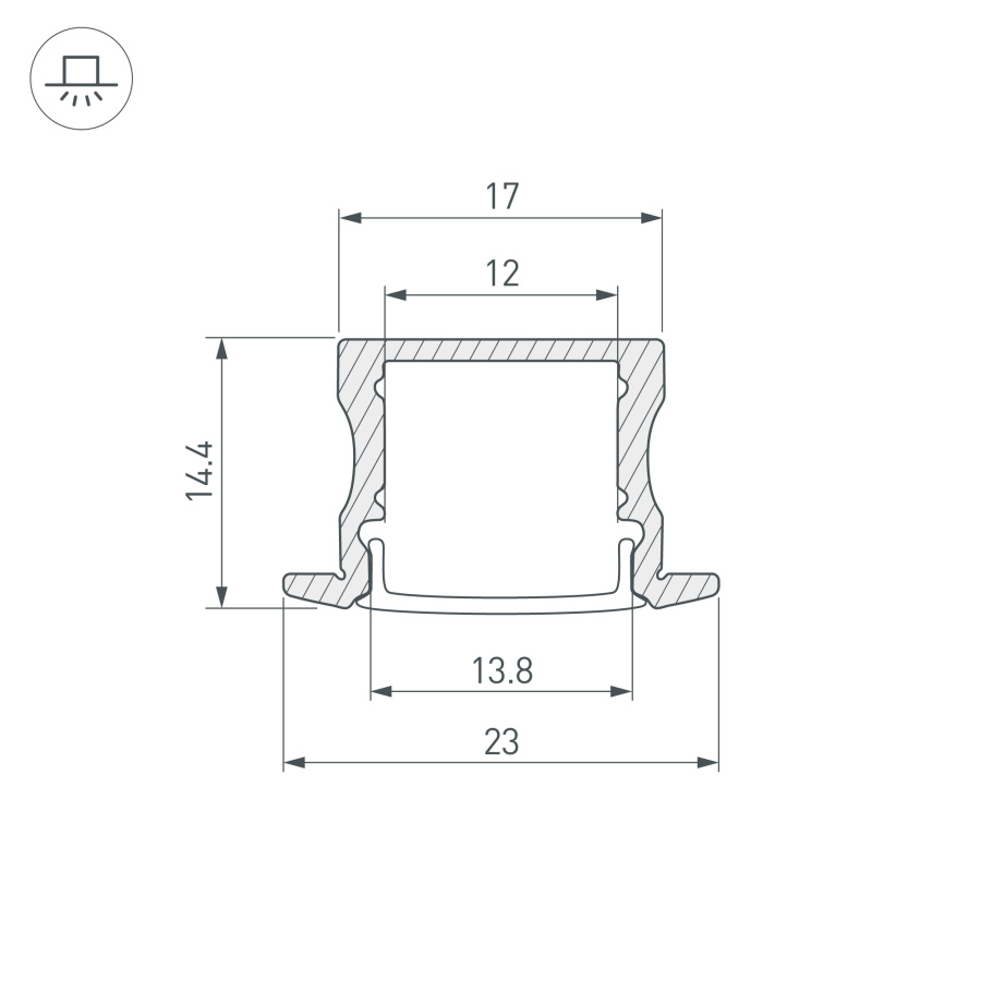 Профиль ARH-LINE-2315-F-2000 ANOD GOLD (Arlight, Алюминий)