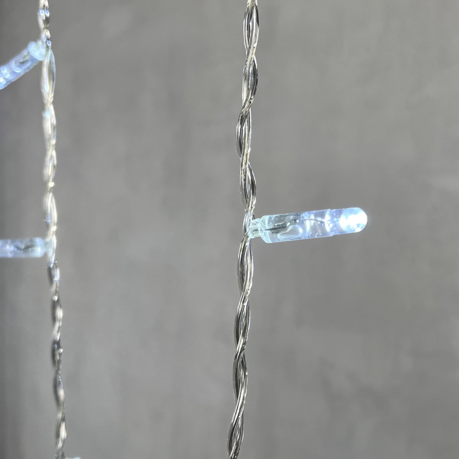 Гирлянда Бахрома с Колпачком 3,2 x 0,9 м Белая 220В, 168 LED, Провод Прозрачный ПВХ, IP65