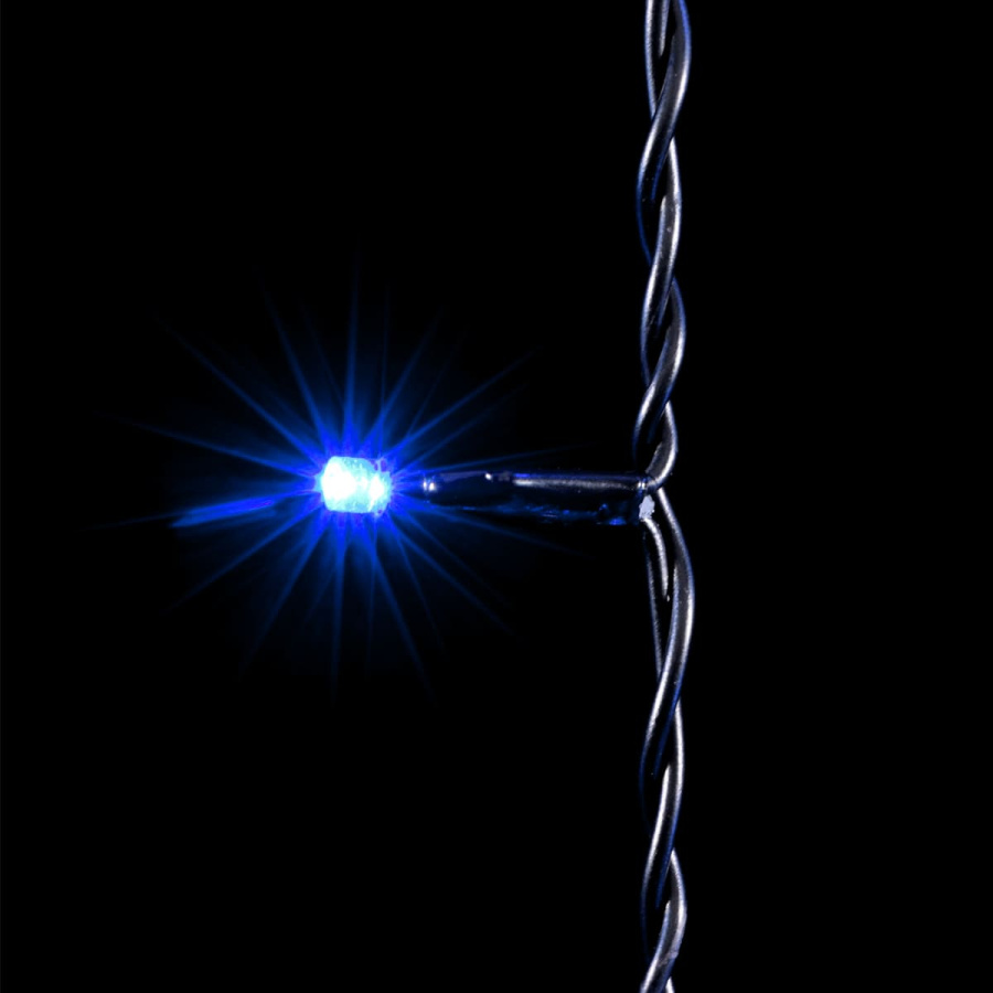 Гирлянда Занавес 1 x 9 м Синий 220В, 900 LED, Провод Черный ПВХ, IP54