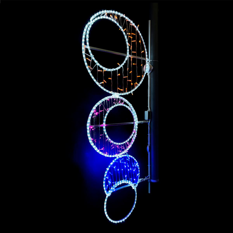 Светодиодная Консоль «Круги» 80 x 180 см, Разноцветная, 220В