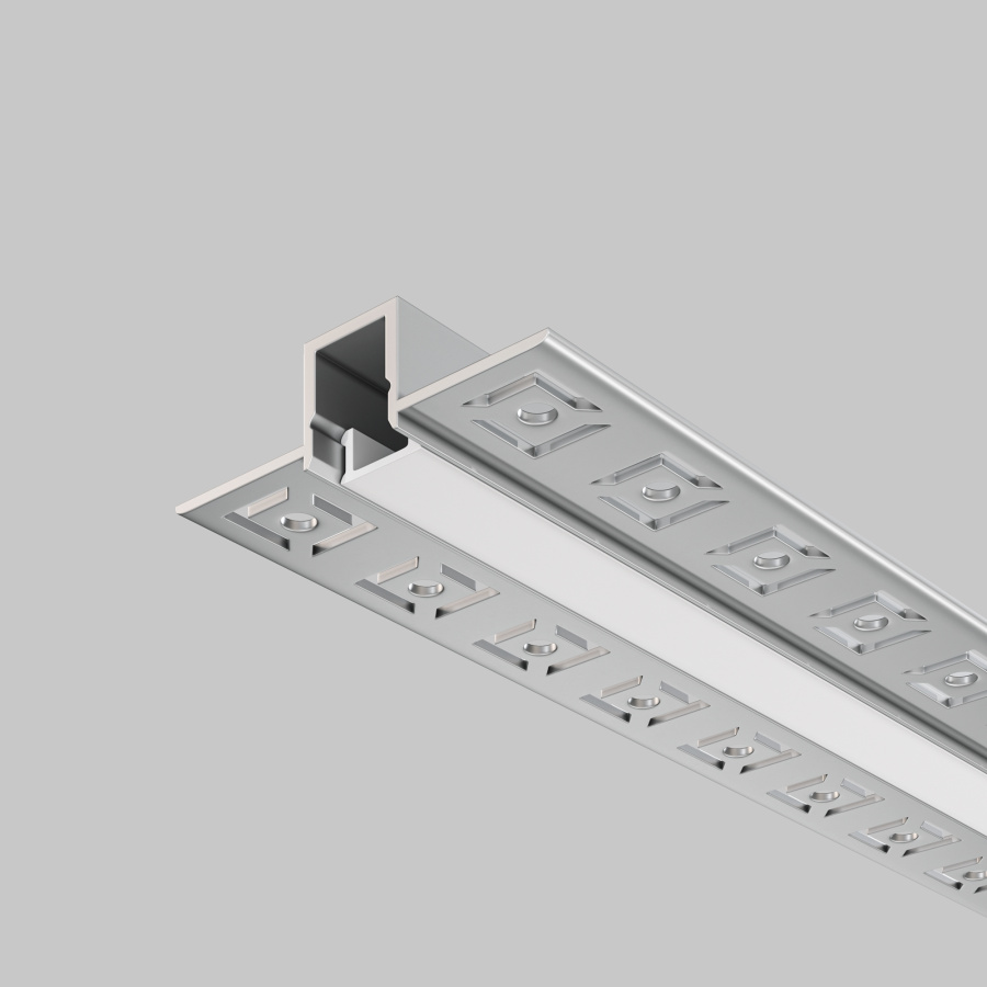 Алюминиевый профиль скрытого монтажа 53x13 для светодиодной ленты Led Strip ALM-5313A-S-2M