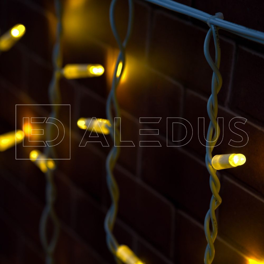 Бахрома (Айсикл) ALEDUS, 220 В, 3x0.9 м, белый провод, резина, теплый белый, без мерцания