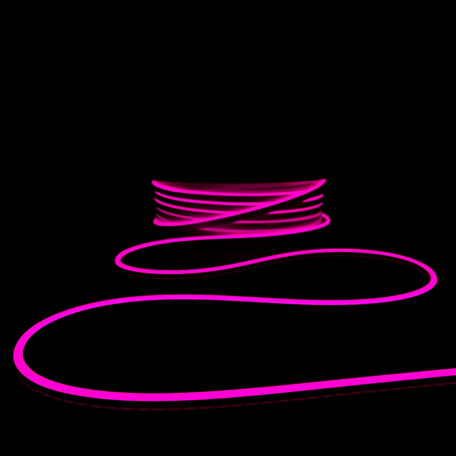 Односторонний Гибкий Неон 6х12мм Розовый 12В, IP65