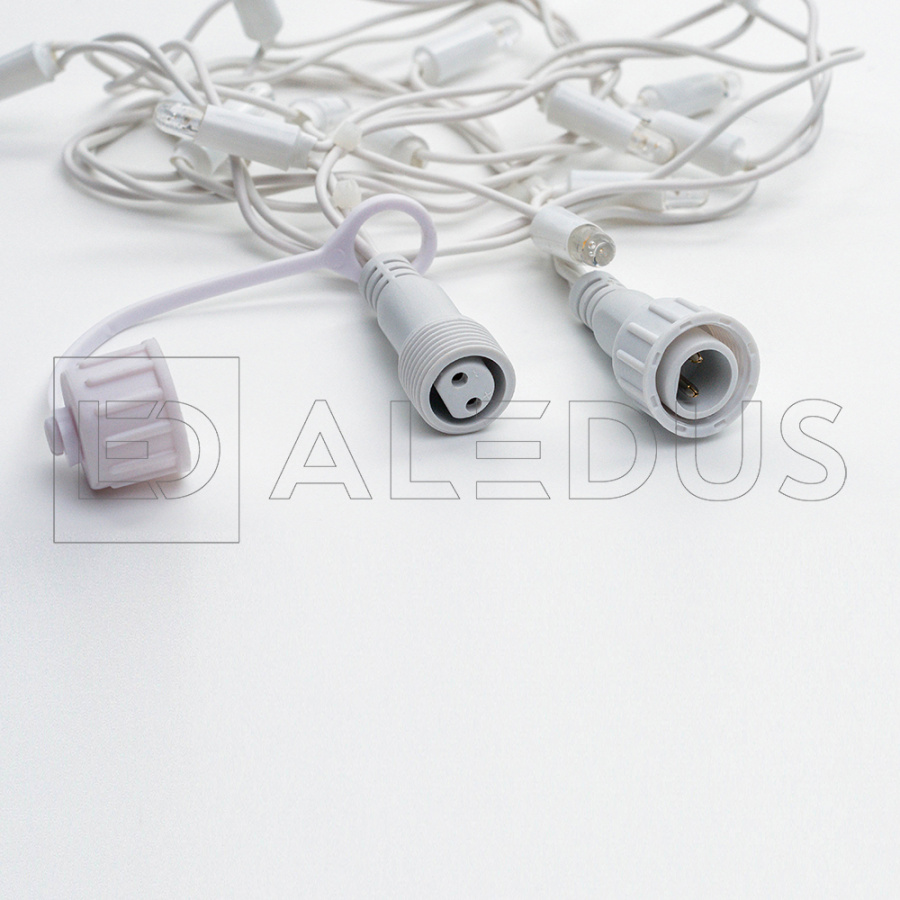 Гирлянда (Нить) ALEDUS, 220 В, 10 м, белый провод, белый, с мерцанием