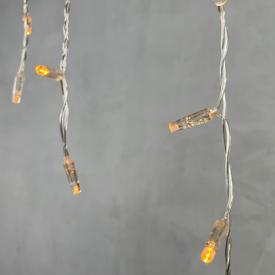 Гирлянда Бахрома с Колпачком 3,1 x 0,5 м Желтая 220В, 120 LED, Провод Прозрачный ПВХ, IP65