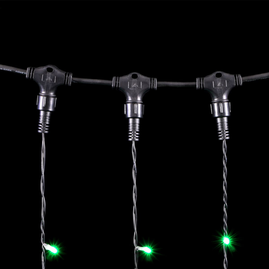 Гирлянда Занавес 2 x 2 м Разноцветный 220В, 400 LED, Провод Черный ПВХ, IP54