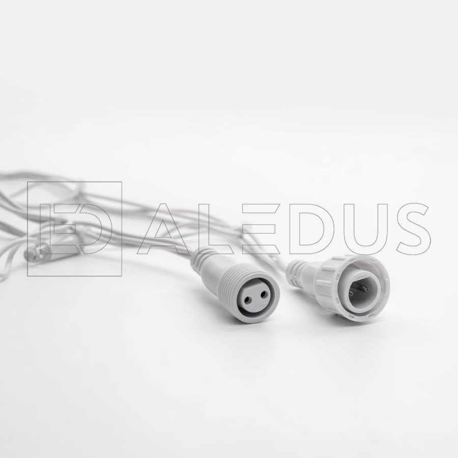 Бахрома (Айсикл) ALEDUS, 220 В, 3x0.5 м, IP65, белый провод, белый, без мерцания, 114 светодиодов