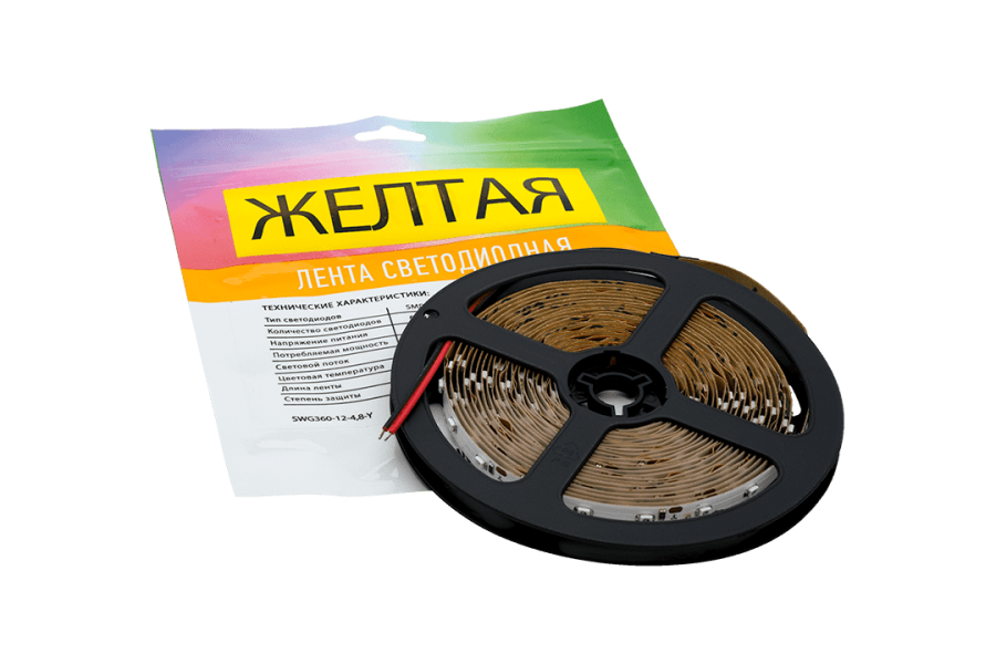 Лента светодиодная SWG SWG360, IP20, желтый