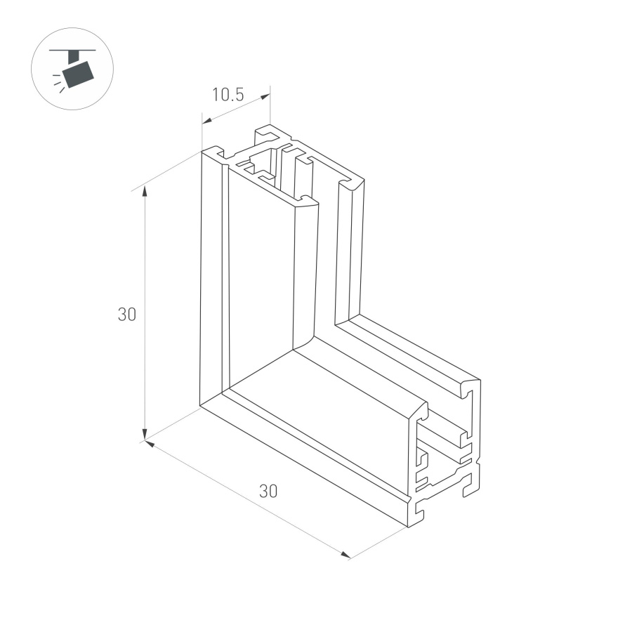 Коннектор угловой MAG-MICROCOSM-CON-L90-INT (BK, внутренний) (Arlight, IP20)