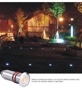 Светильник встраиваемый LED UG2203 IP68   DC12V 0.3W теплого белого цвета.  Цвет светильника: сатин-никель