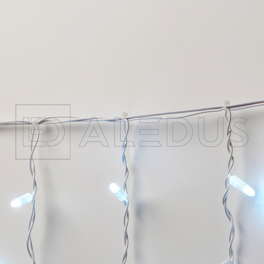 Занавес ALEDUS, 220 В, 2x1.5 м, белый провод, ПВХ, белый, без мерцания