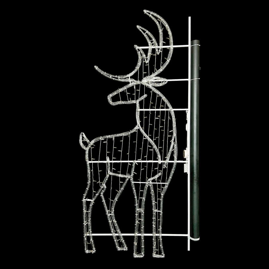 Светодиодная консоль «Олень в Фас» 100 х 250 см, Белая, 220В