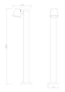 Светильник "Лорето" Bollard light  LED 12,5W  G4037- 800  3000К.  Цвет: черный
