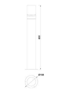 Светильник "Мальта" Bollard light  LED 12W  G4047- 800  3000К.  Цвет: черный