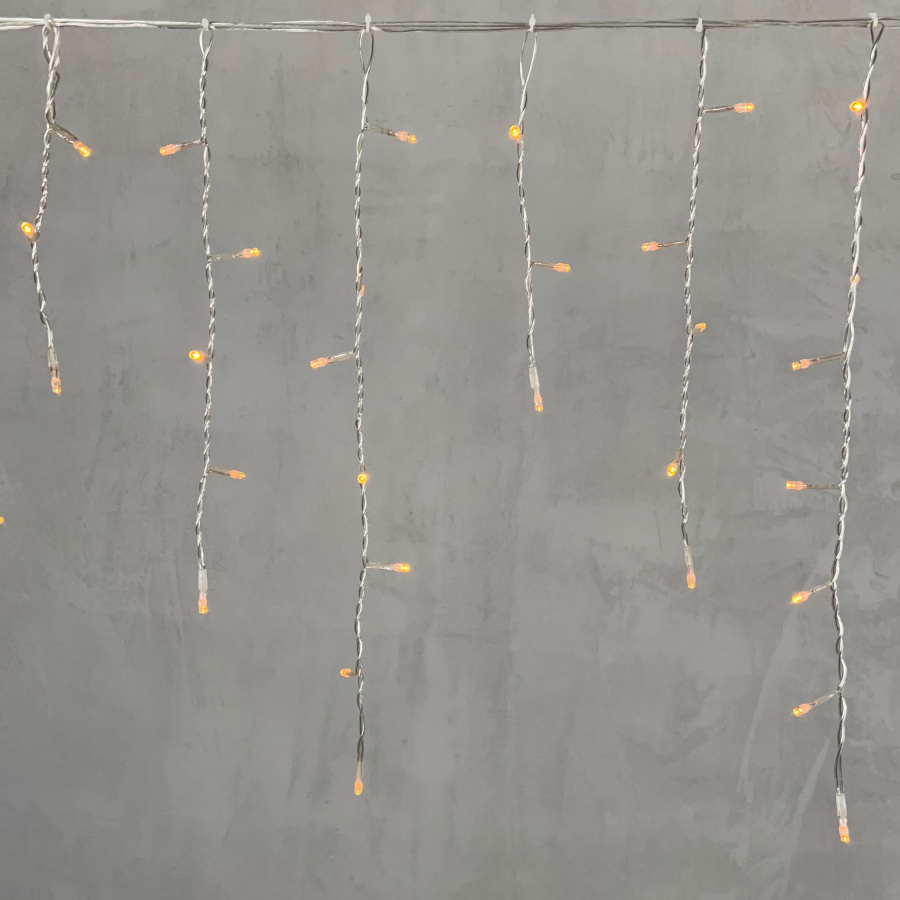 Гирлянда Бахрома 4,9 x 0,5 м Желтая 220В, 240 LED, Провод Прозрачный ПВХ, IP54