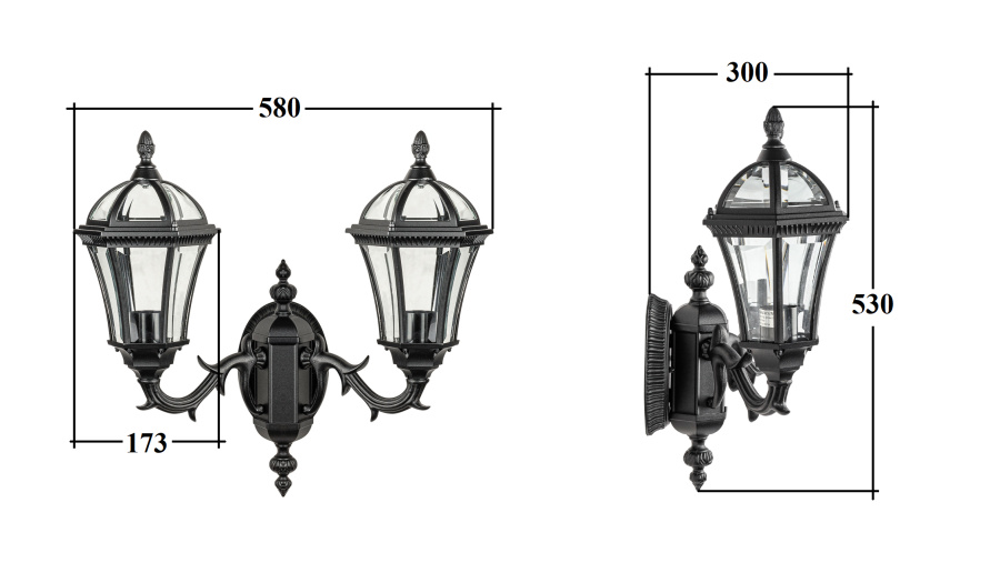 Настенный светильник 95201S 2 15L Bl