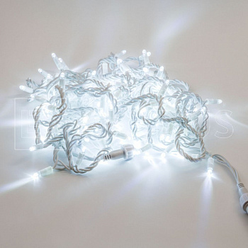 Гирлянда (Нить) ALEDUS, 220 В, 10 м, белый провод, резина, белый, без мерцания