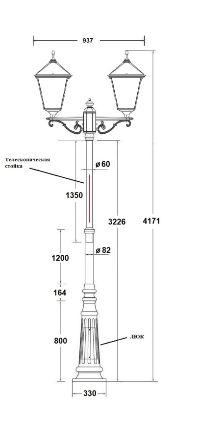 Наземный фонарь 79910XXLA 02C A2 Bl
