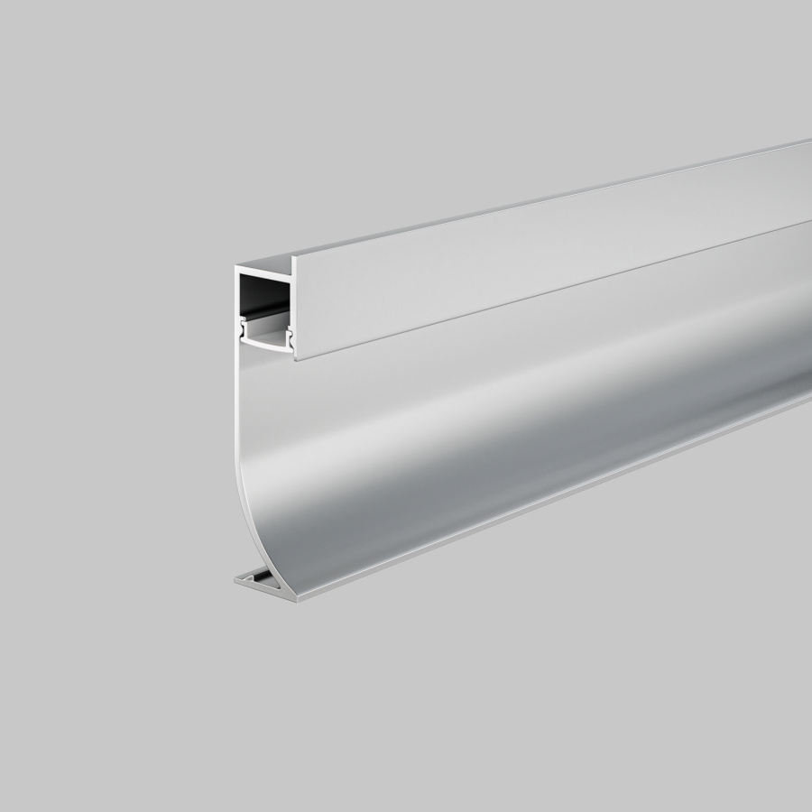 Алюминиевый профиль плинтус с подсветкой 53x14 для светодиодной ленты Led Strip ALM-5314-S-2M