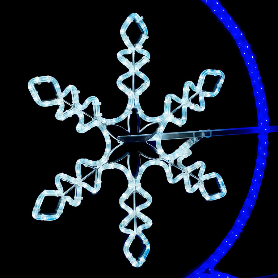 Светодиодная Консоль «Три снежинки» 80 х 250 см, Белая, 220В